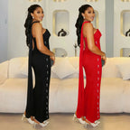 Elegant Strapless Embellished Ribbon Dress Set for Women Fashionable Two-Piece Outfit