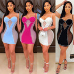 New Fashion Sexy Club Dress, Small Strap Bodycon Sexy Mesh Mini Dress